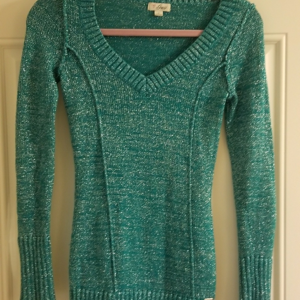Sparkly Turquoise Long Sweater